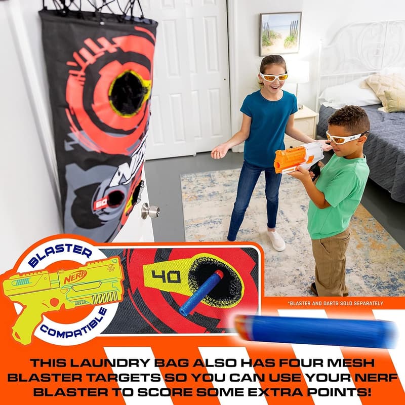 Over-the-Door NERF Basketball Hoop Laundry Hamper Set