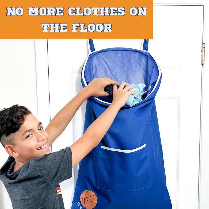 Boys Laundry Hamper - Durable Zippered Oxford Cloth for Organization