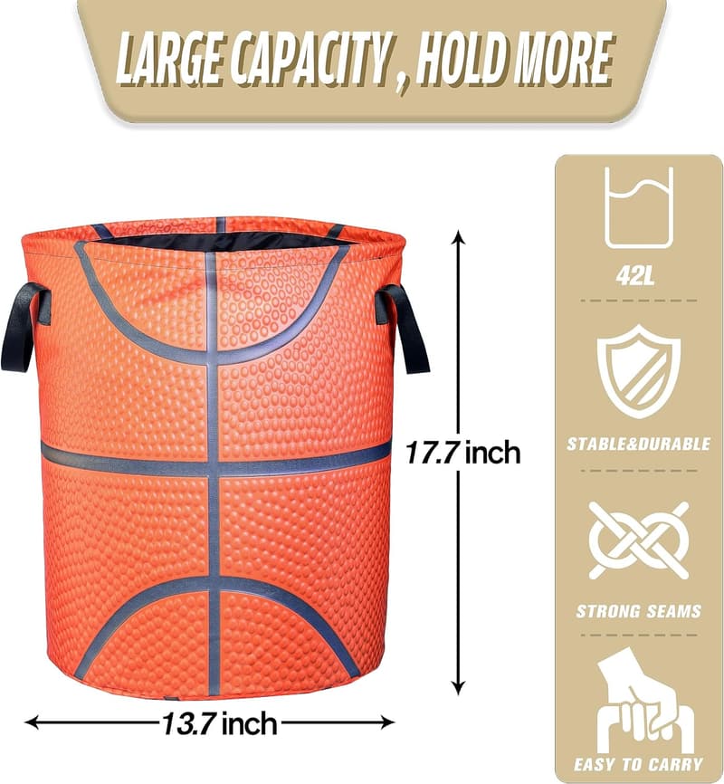 Basketball Pattern Foldable Waterproof Laundry Hamper
