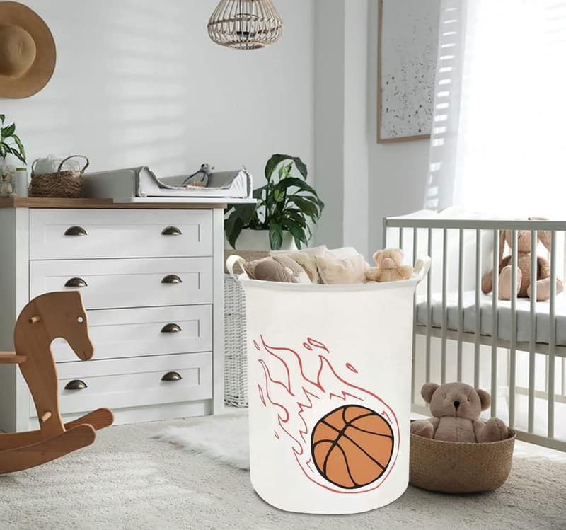 Basketball-Themed Laundry Hamper for Boys' Room