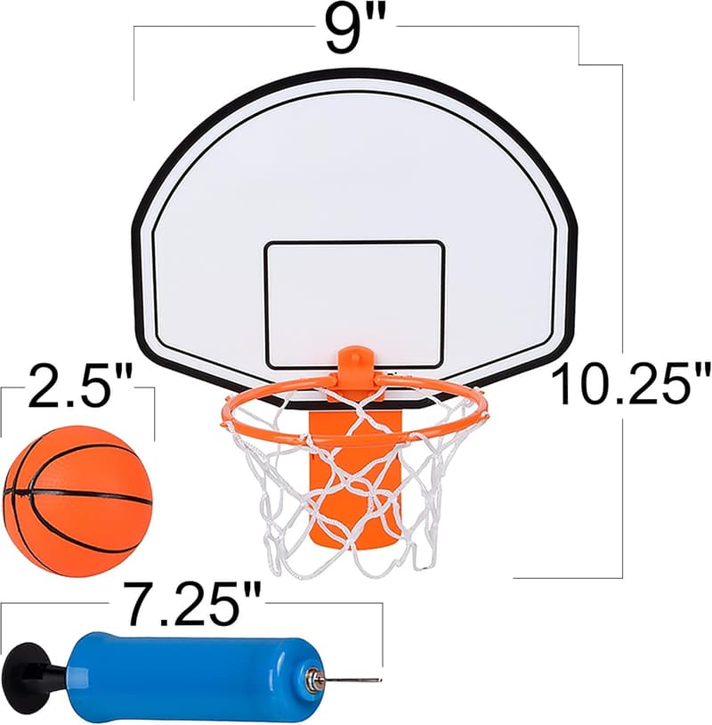 Indoor Basketball Hoop Set with Clip-On Hoop & Inflatable Ball