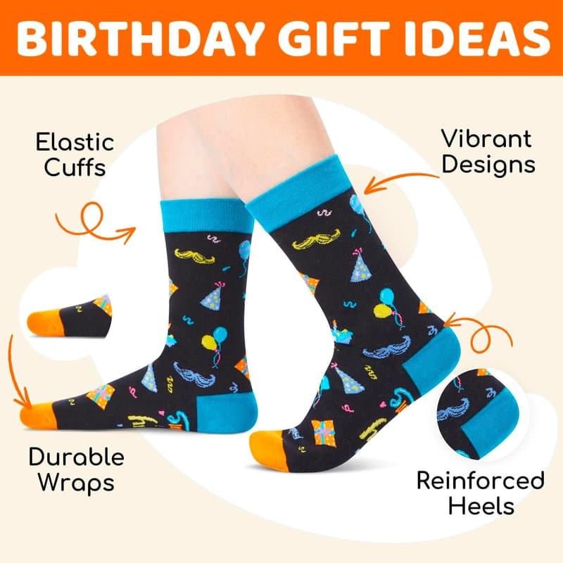Birthday Socks for Men - Funny Gift for Brother, Dad, Husband