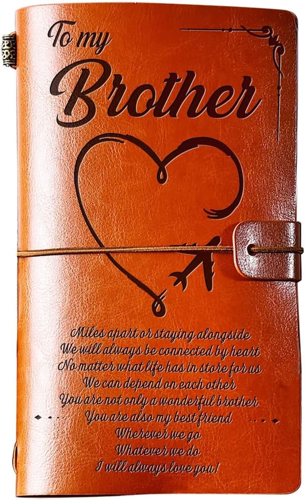 Brother Graduation Leather Journal - Refillable 140 Pages