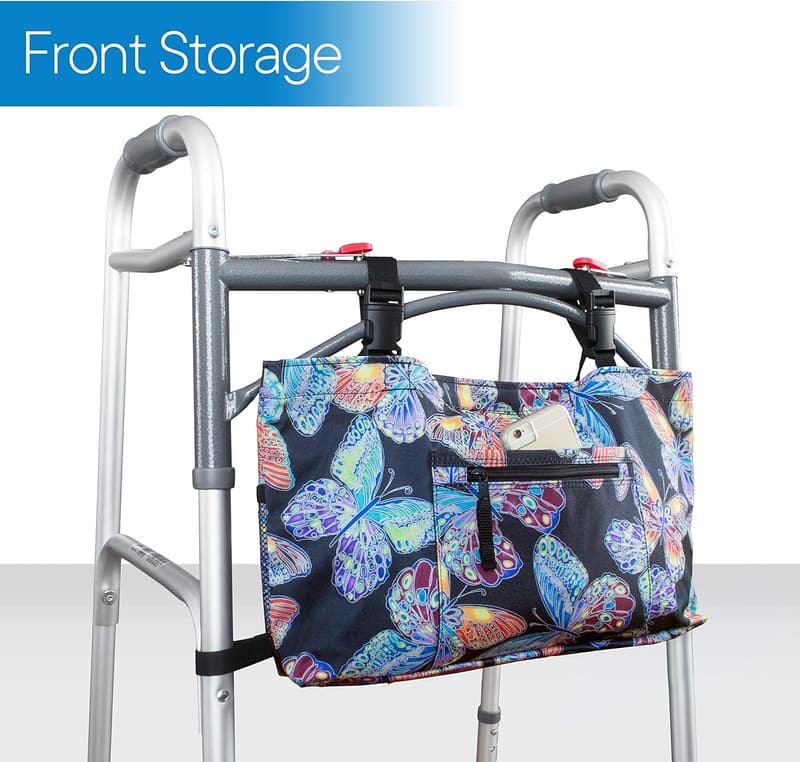 Butterfly Water-Resistant Tote Bag for Walkers and Scooters