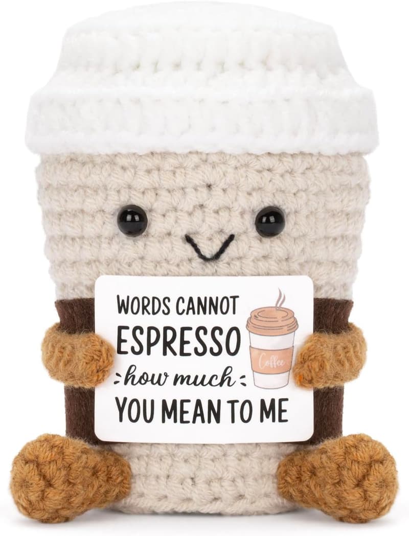 Cheerful Coffee & Crochet Potato Toy for Best Friends