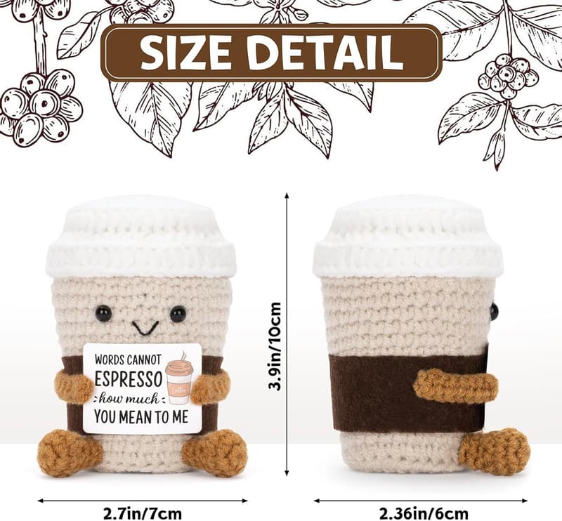 Cheerful Coffee & Crochet Potato Toy for Best Friends