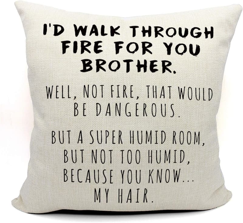 Funny Brother Pillow Cover - 18x18 Birthday Gift from Sister