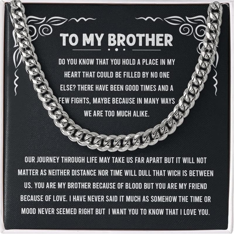 Sentimental Stainless Steel Cuban Chain Necklace for Brother