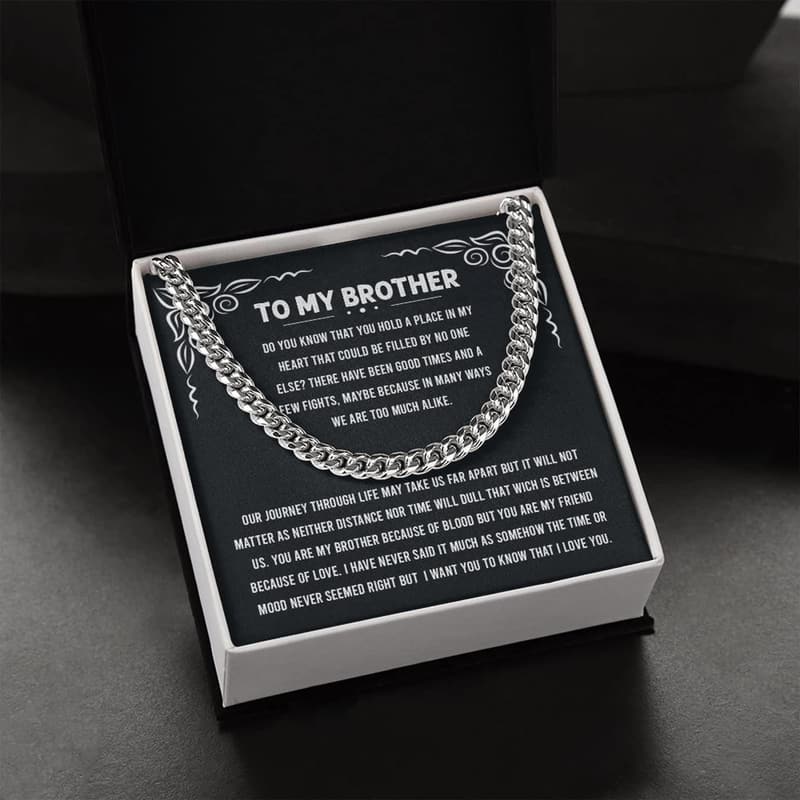 Sentimental Stainless Steel Cuban Chain Necklace for Brother