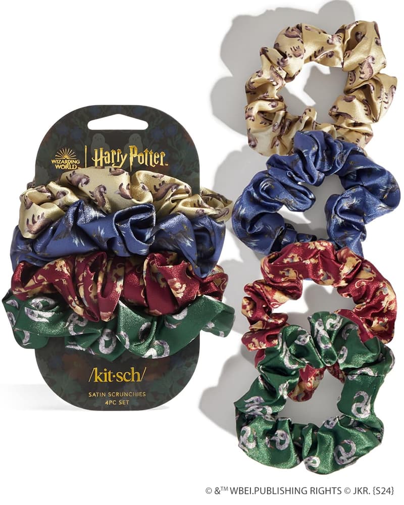 Harry Potter Satin Scrunchies Set - Damage-Free Hair Ties for Women