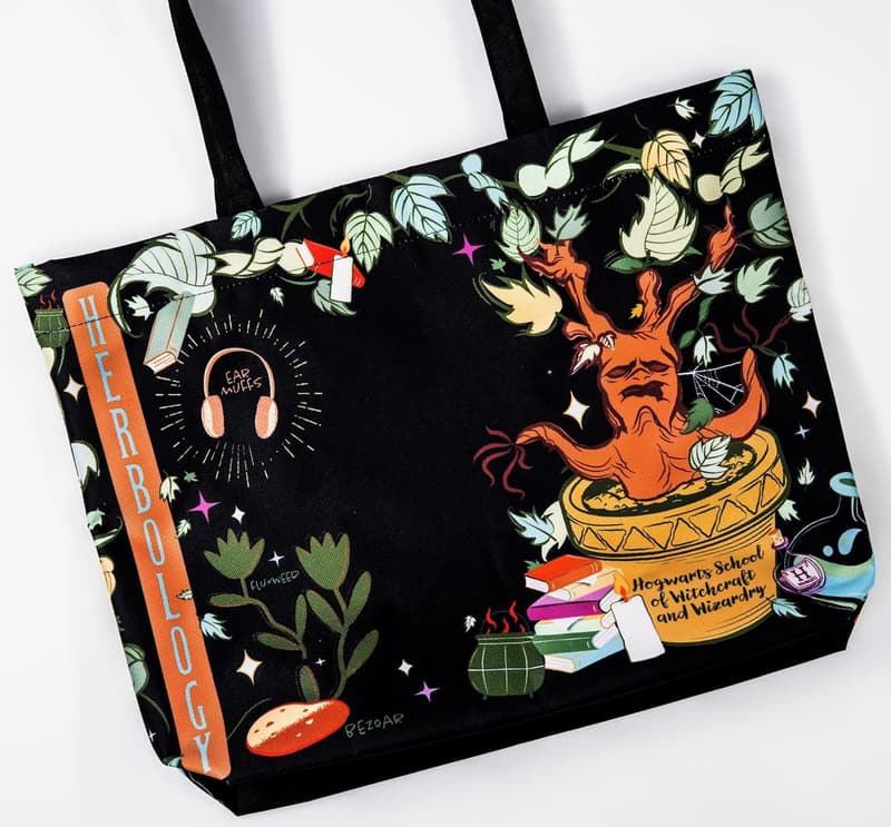 Harry Potter Herbology Tote Bag with Wand Loop and Pocket