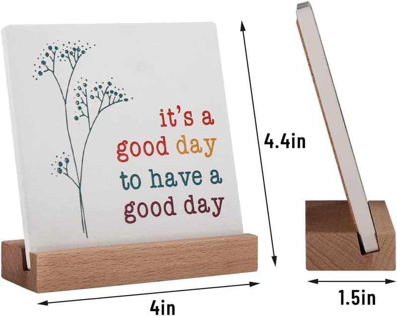 Inspirational Desk Art Sign for Women - Good Vibes Home Decor
