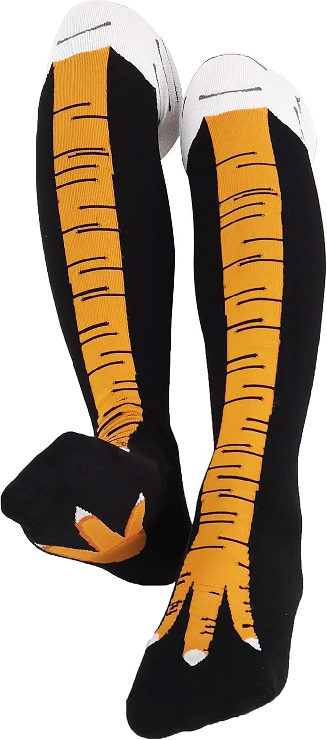 Novelty Chicken Leg Socks for Adults - Funny White Elephant Gift
