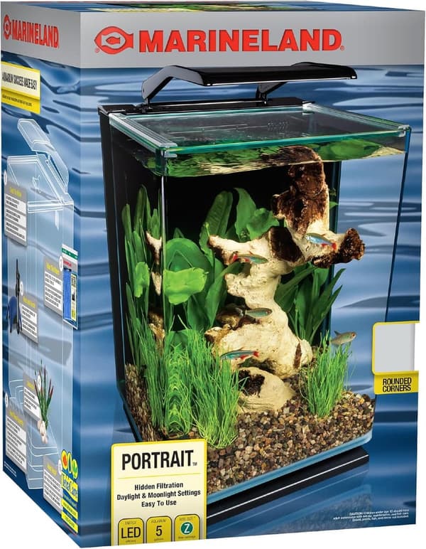 5-Gallon Marineland LED Aquarium Kit with Hidden Filtration