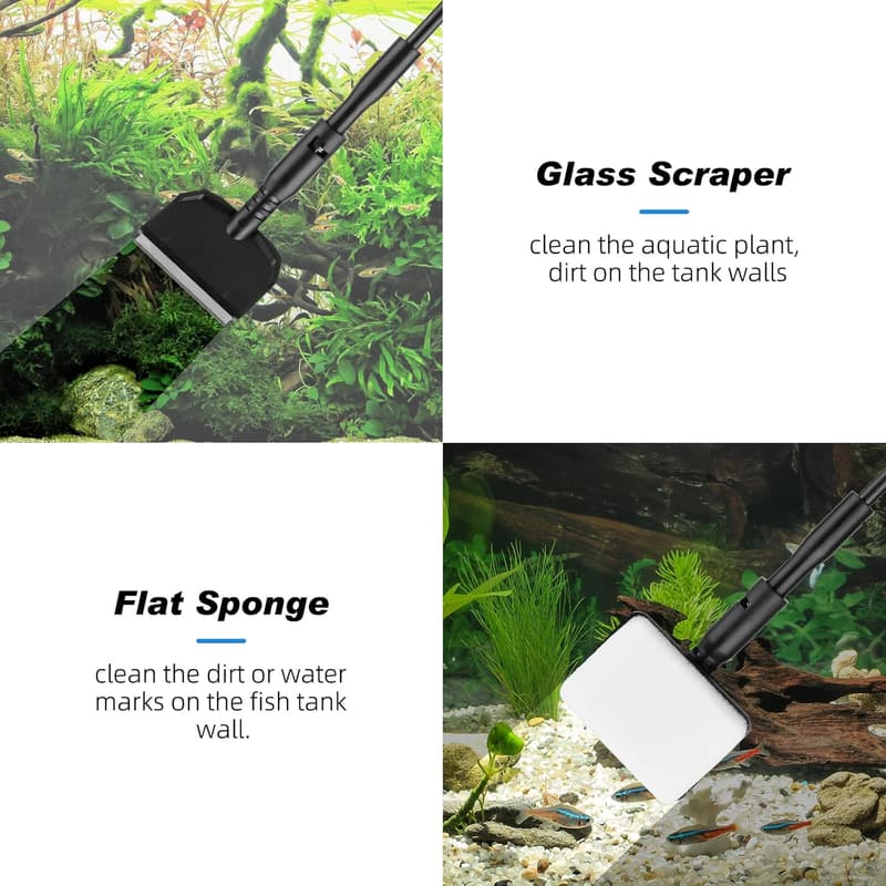 Aquarium Cleaning Kit with Handle & Scraper Tools