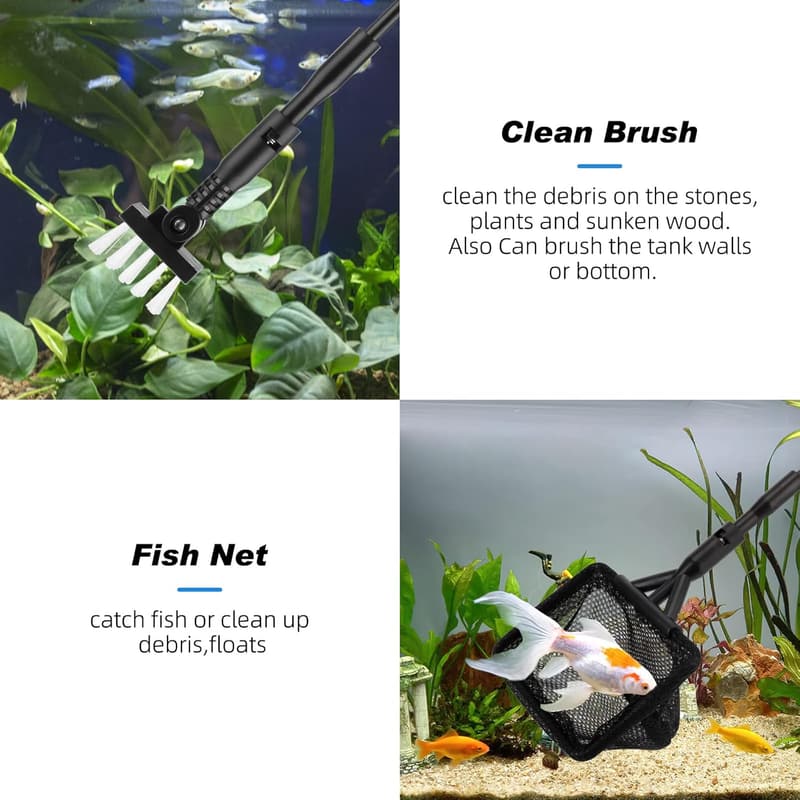 Aquarium Cleaning Kit with Handle & Scraper Tools