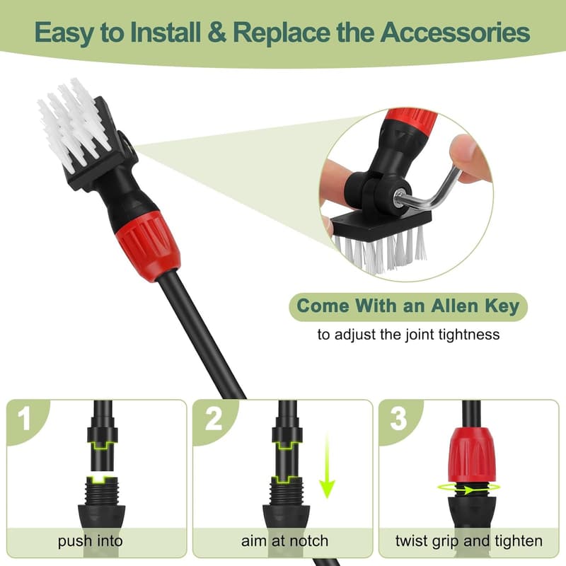 Multi-Use Aquarium Cleaning Kit with 6 Tools & Long Handle