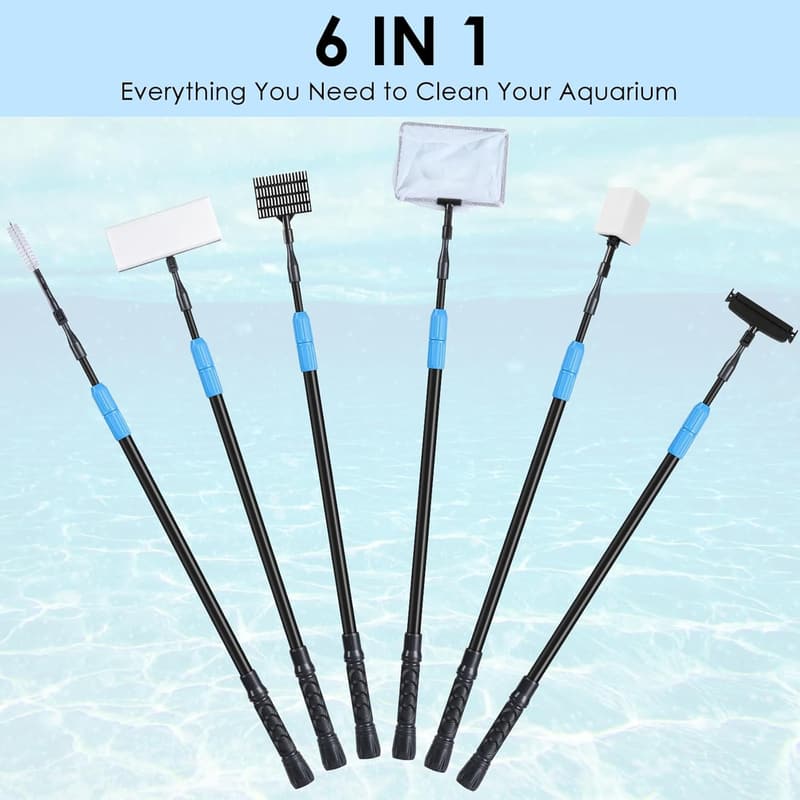 Aquarium Cleaning Kit for 20-160 Gallon Tanks with Telescopic Handle