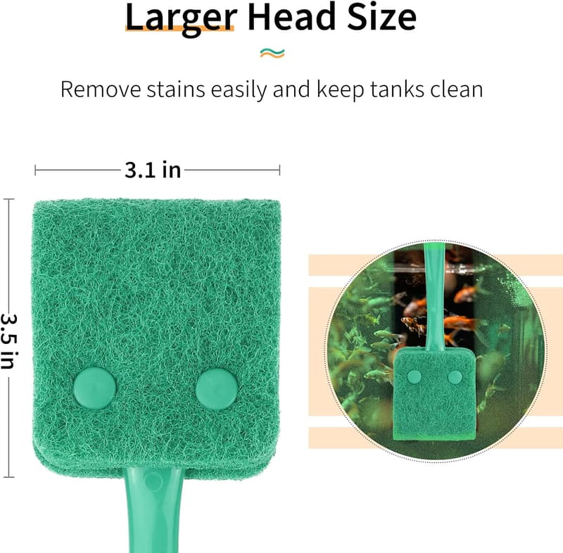 Aquarium Algae Scraper with 10-Inch Non-Slip Handle