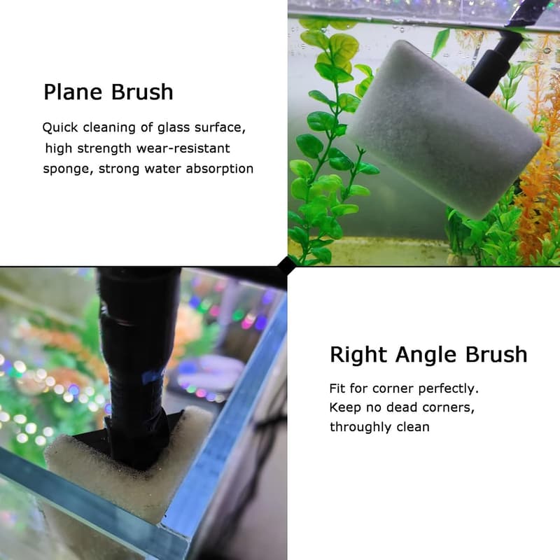 Aquarium Cleaning Set with Adjustable Handle and Tools