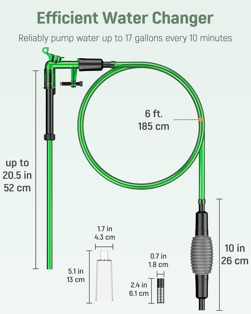 Aquarium Water Changer Kit with 6ft Hose - Gravel Cleaner Tool
