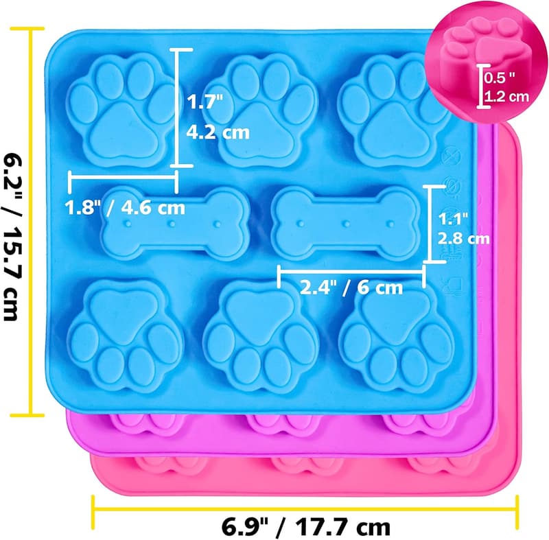 2-Pack Non-Stick Square Silicone Candy Molds for Treats