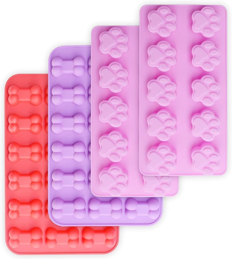 Silicone Puppy Paw and Bone Molds Set for Treats and Candy