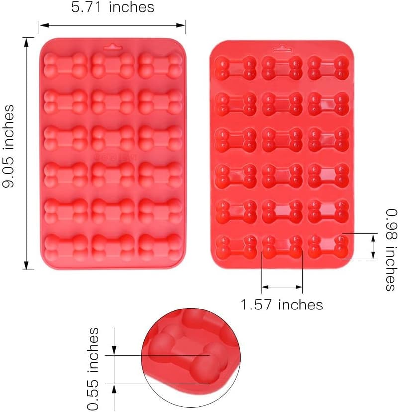 Silicone Puppy Paw and Bone Molds Set for Treats and Candy