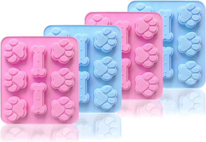 Puppy Paw & Bone Silicone Molds - Non-Stick Set of 4