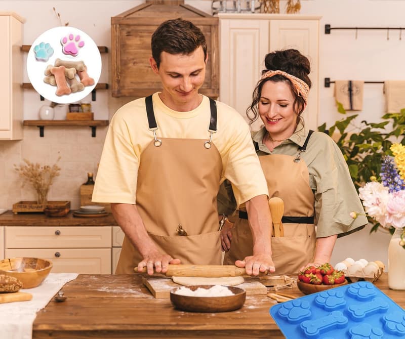 Puppy Paw & Bone Silicone Molds - Non-Stick Set of 4