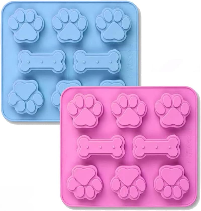 Dog Treat Silicone Molds - Paw & Bone (2 Pack)