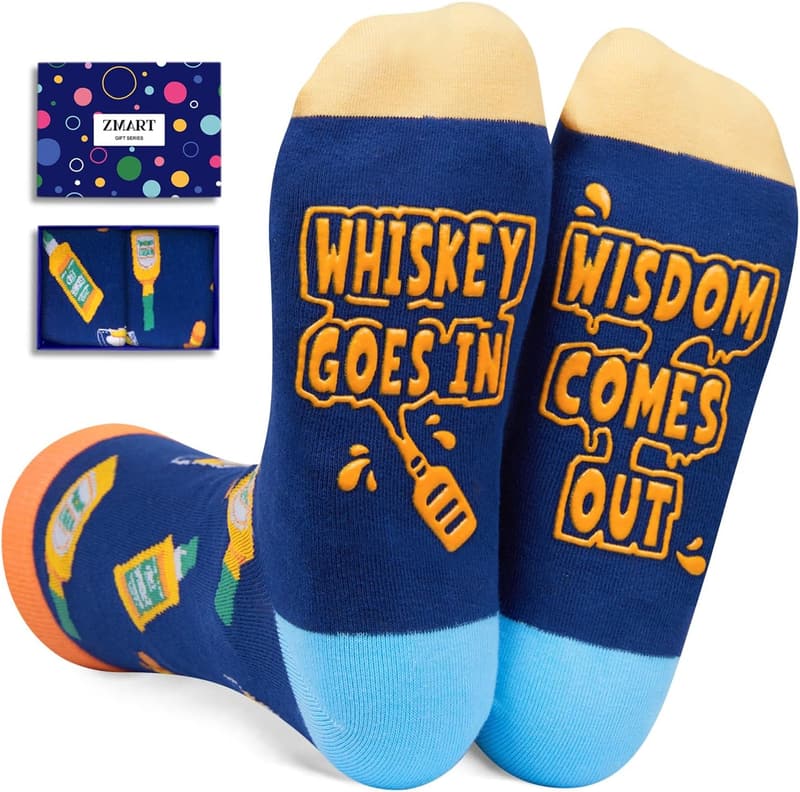 Drink Lovers' Socks with Funny Sayings - Bourbon & Vodka Gifts