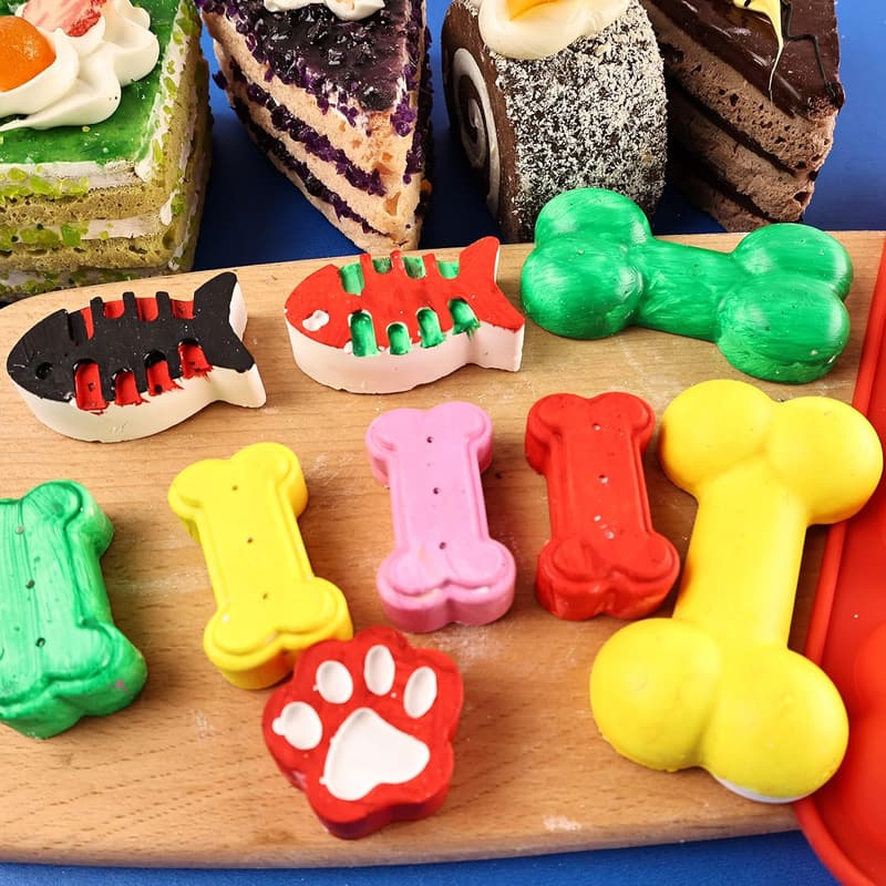 Dog Paw & Bone Silicone Mold Set - Food Grade, Non-Stick (5 pcs)