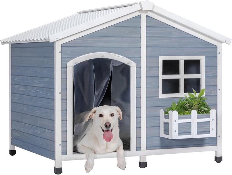 Extra Large Outdoor Dog House with Waterproof Roof for 2 Dogs