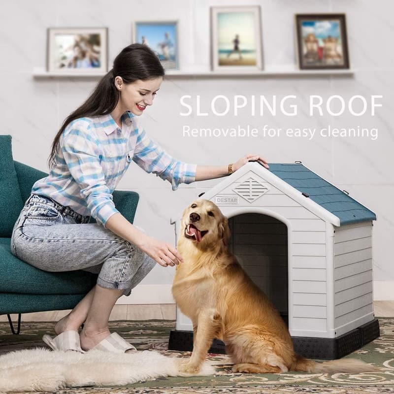 Medium Waterproof Plastic Dog House with Air Vents