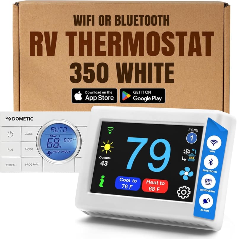 Programmable RV Thermostat with WiFi/Bluetooth for Heat & AC