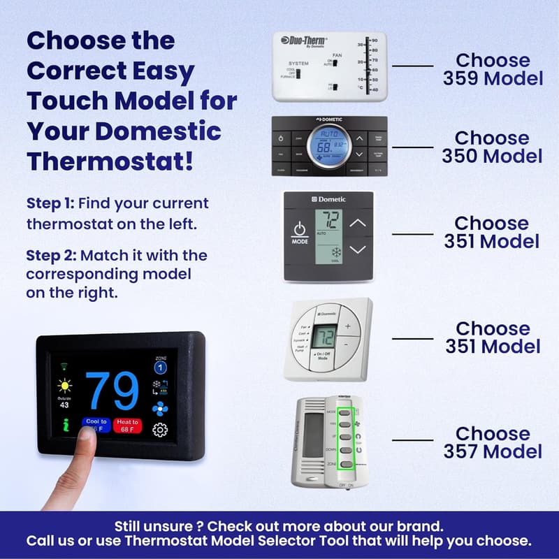 Programmable RV Thermostat with WiFi/Bluetooth for Heat & AC