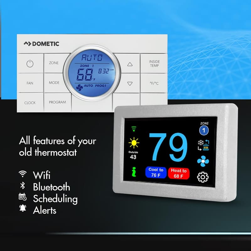 Programmable RV Thermostat with WiFi/Bluetooth for Heat & AC