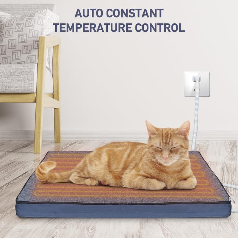 Outdoor Heated Pet Bed for Dogs & Cats - Waterproof Memory Foam