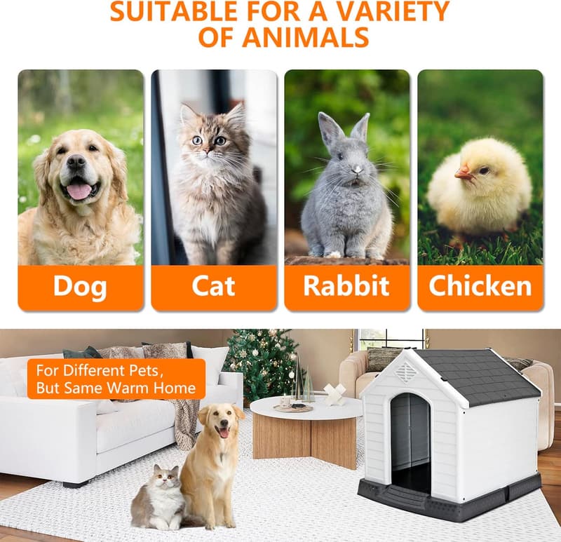 Waterproof Outdoor Dog House with Elevated Floor & Air Vents