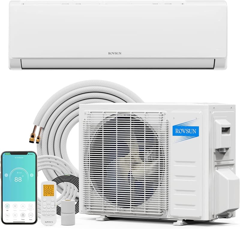 9000 BTU Mini Split Air Conditioner & Heater with WiFi, 19 SEER2