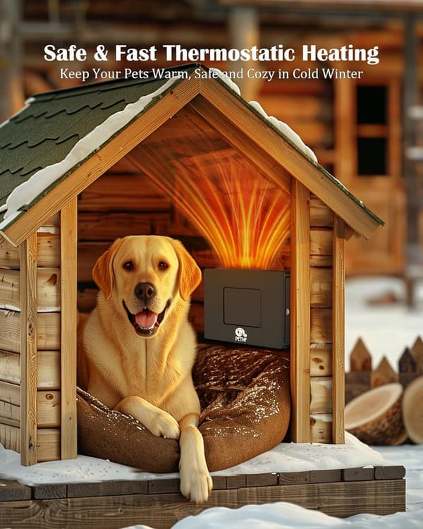 Outdoor Dog House Heater, 400W Safe Adjustable Temp