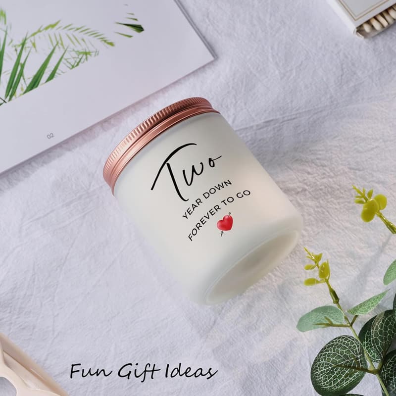 Second Anniversary Cotton Candles Gift for Couples