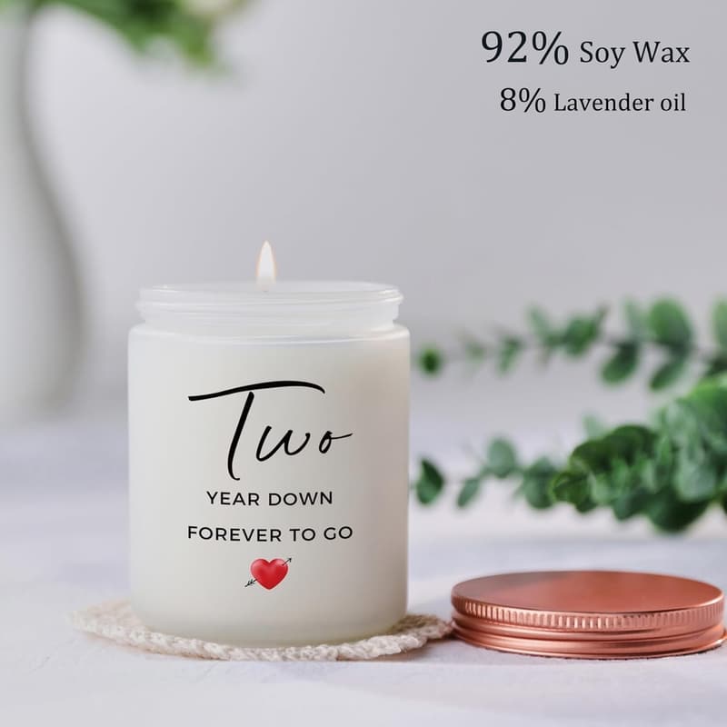 Second Anniversary Cotton Candles Gift for Couples