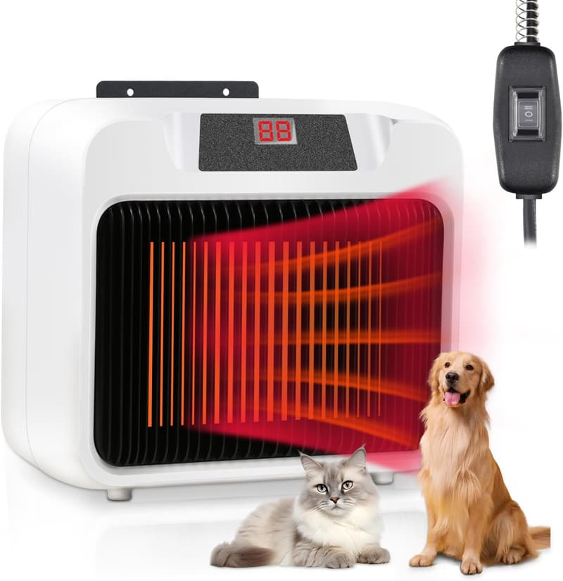 Outdoor Dog House Heater with Smart Thermostat, 300W/600W