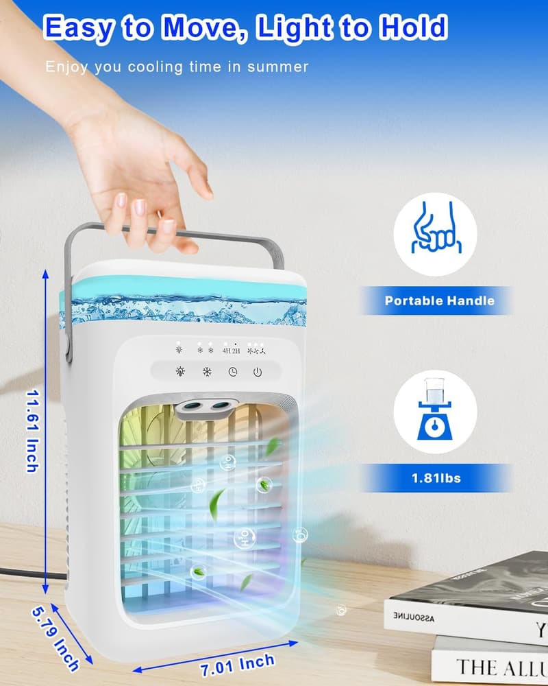 Portable Evaporative Air Conditioner with LED & Timer