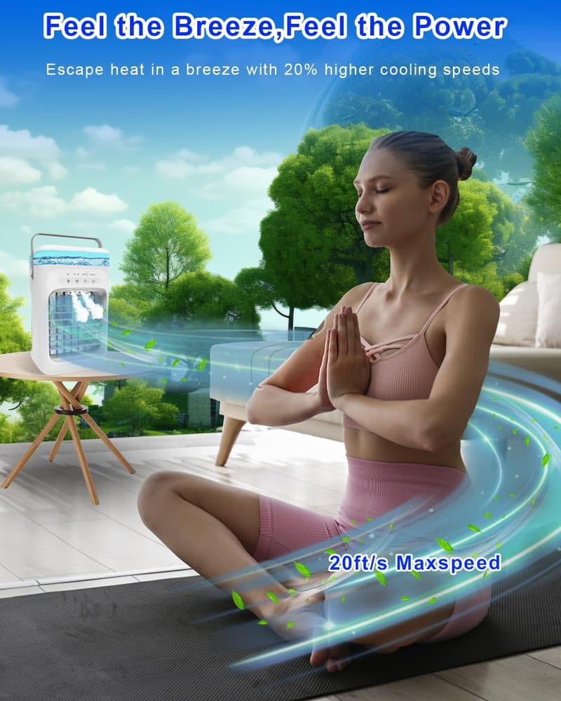 Portable Evaporative Air Conditioner with LED & Timer