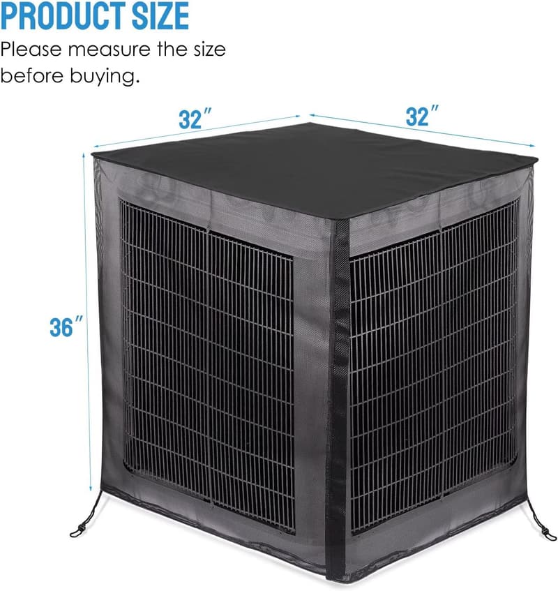 Outdoor Air Conditioner Cover, Full Mesh with Waterproof Top