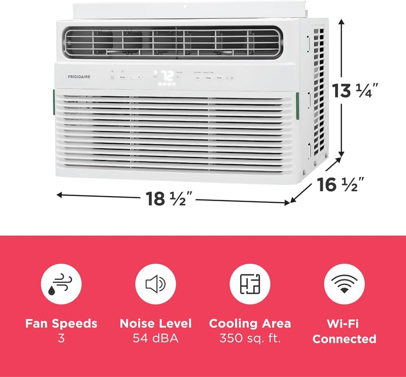 Frigidaire Wi-Fi Smart Window Air Conditioner, 14,300 BTU, 700 Sq Ft