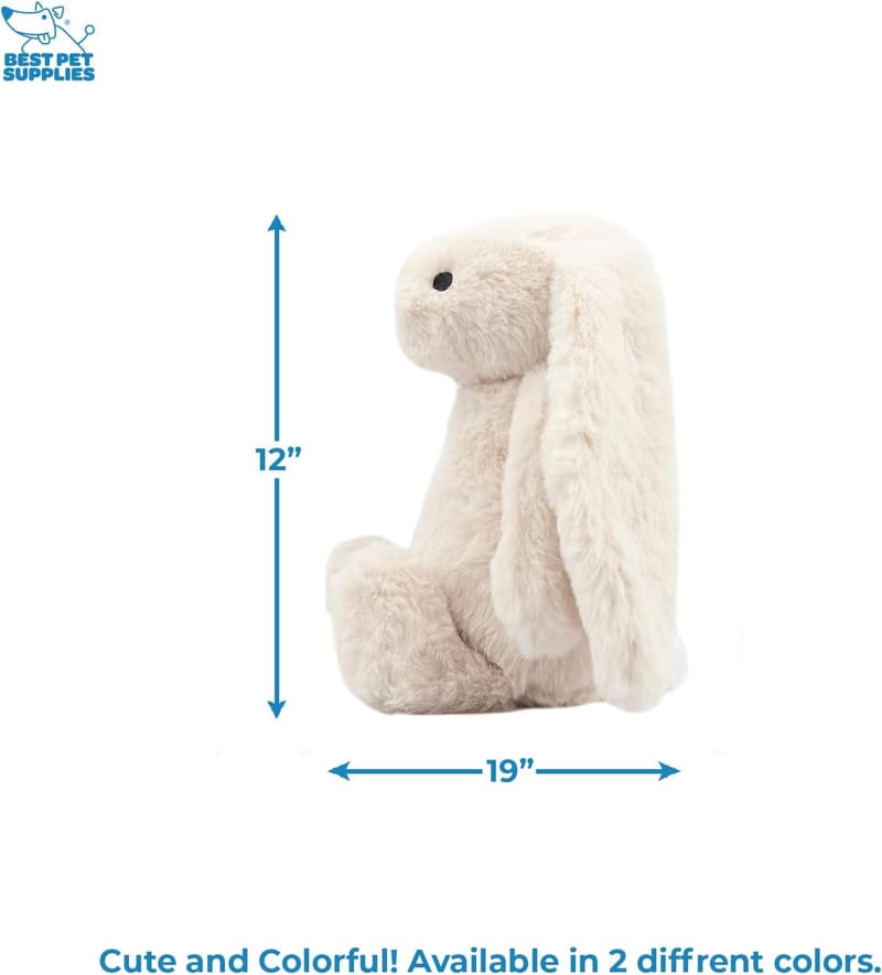 Interactive Bunny Dog Toy for Small & Medium Puppies - Plush Beige